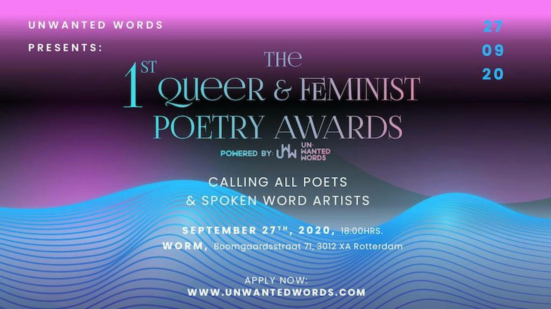 Deadline aanmelding Queer & Feminist Poetry Award
